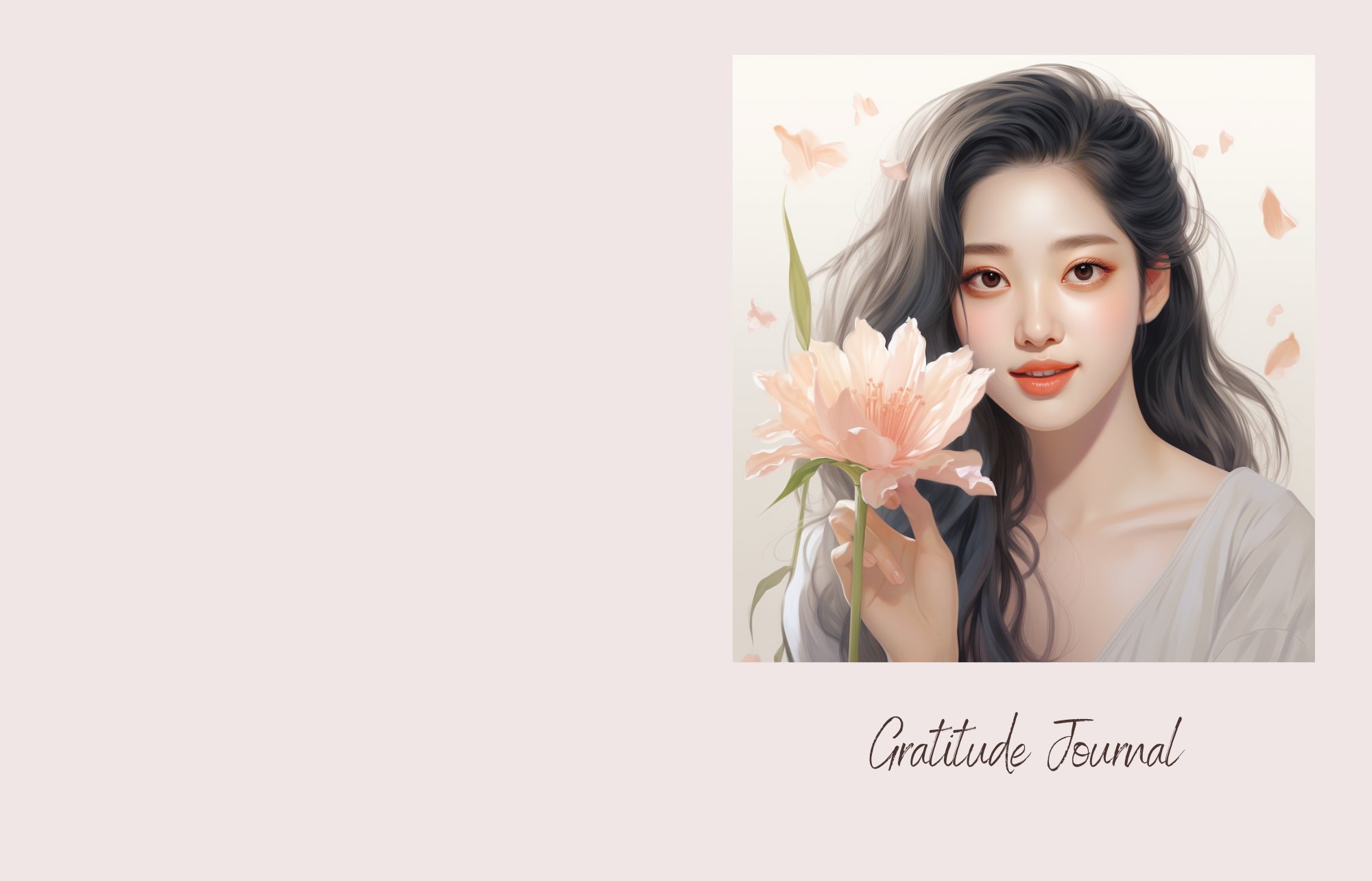 Gratitude Journal — woman with pink flower